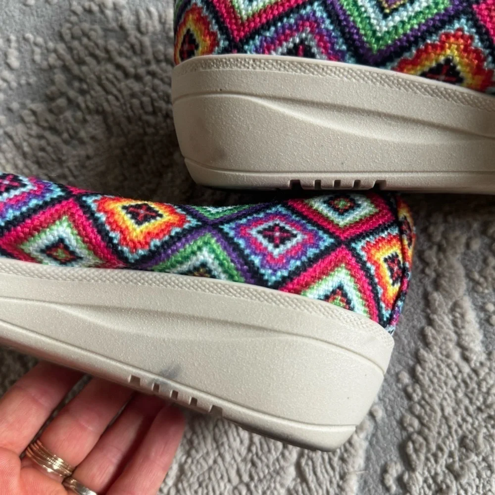 Juardo Colorful wedge made in Mexico slip on red purple blue green black 8